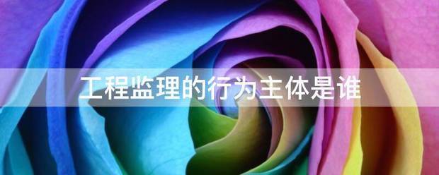 工程監理的行為主體是誰  第1張