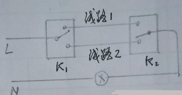 雙控開關(guān)電路圖一燈雙控開關(guān)電路圖  第2張