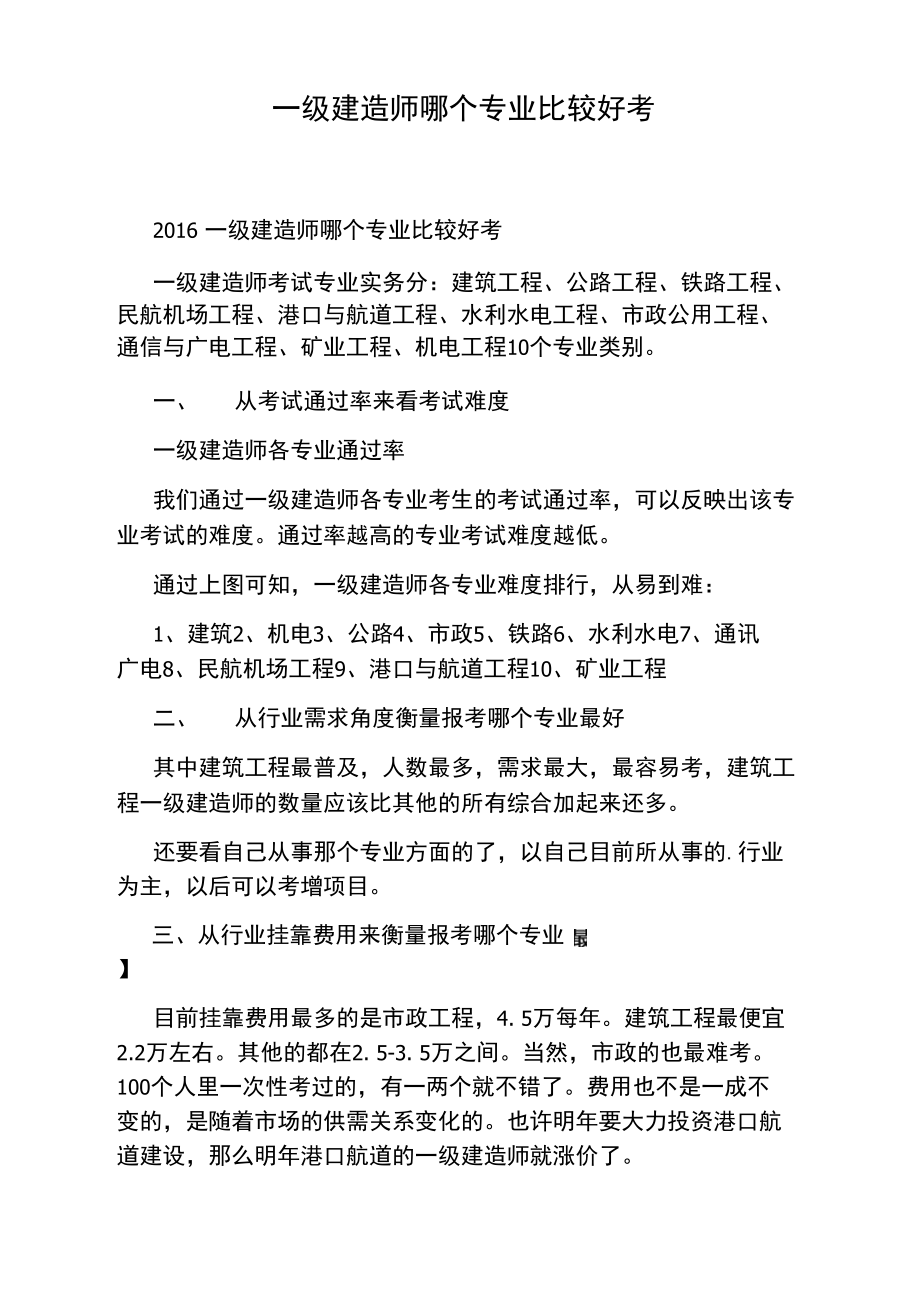 一級建造師哪些專業(yè)一級建造師哪些專業(yè)好  第1張