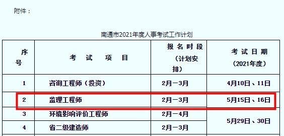 關于2021監理工程師考試時間安排表2021的信息  第2張